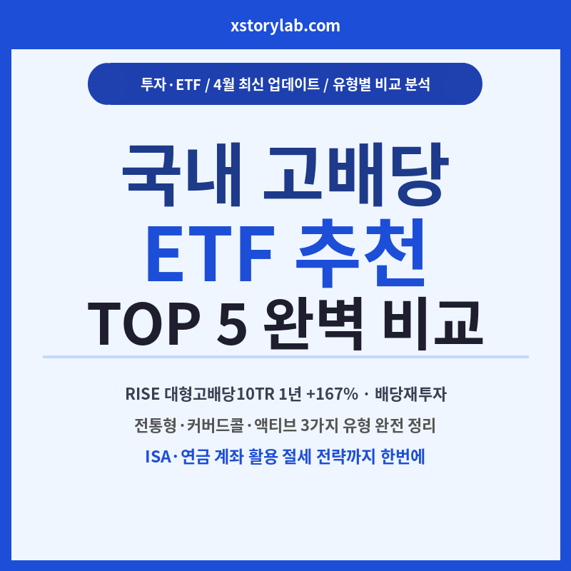 국내 고배당 ETF 추천 TOP5 완벽 비교