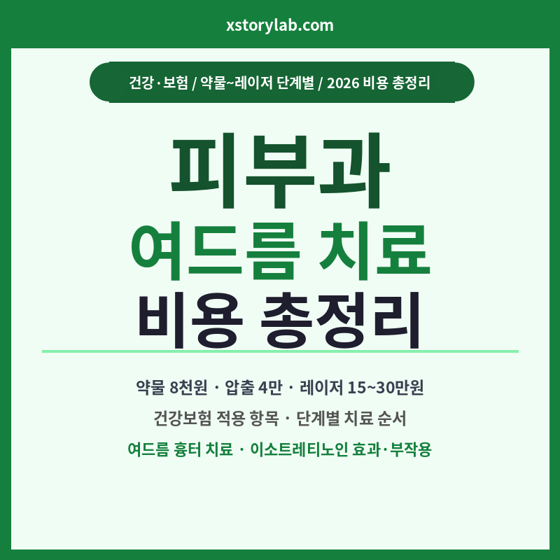 피부과 여드름 치료 비용 총정리