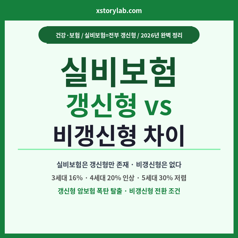 실비보험 갱신형 비갱신형 차이