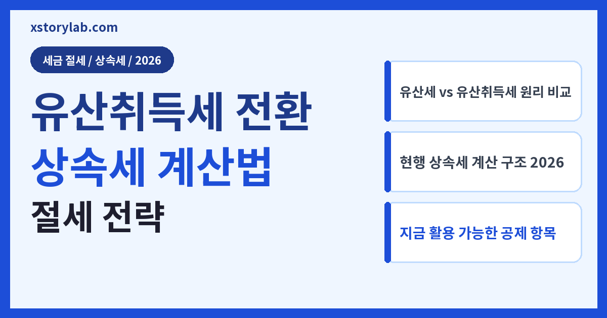 유산취득세 전환 상속세 계산법