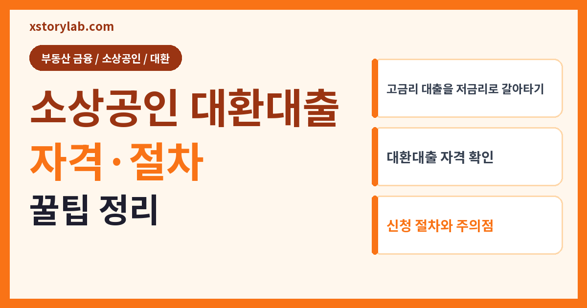 소상공인 대환대출 자격·절차