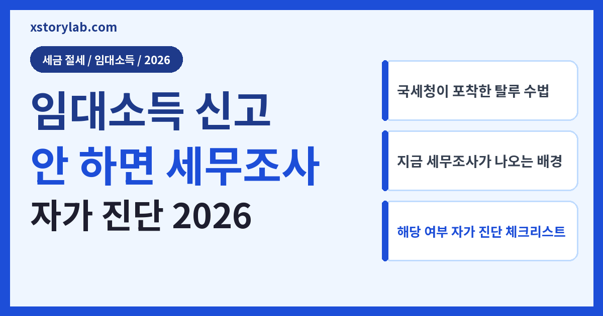 임대소득 신고 안 하면 세무조사