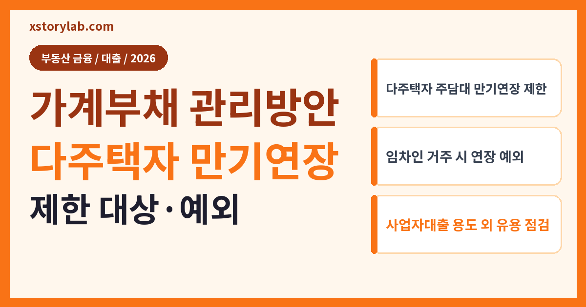 가계부채 관리방안 다주택자 만기연장