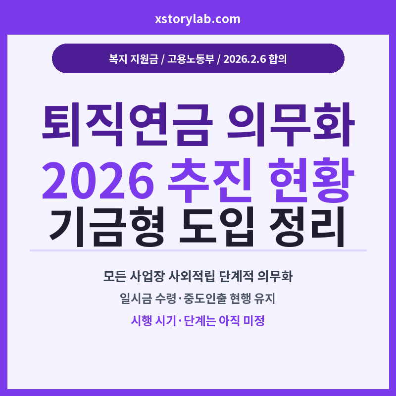 퇴직연금 의무화 2026 추진 현황·기금형 도입 정리