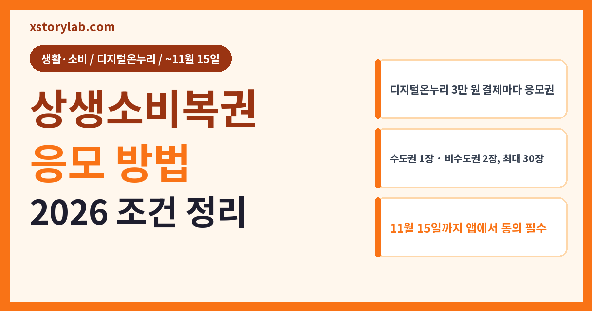 상생소비복권 응모 방법 2026 조건 정리