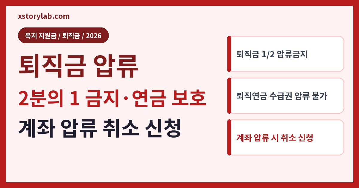 퇴직금 압류 2026 2분의 1 금지·퇴직연금 보호